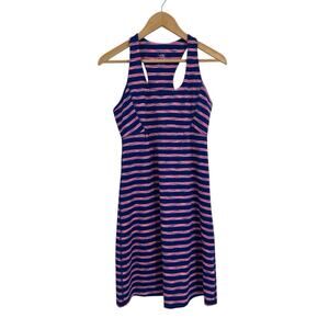 The North Face Blue Pink Stripe Athletic Racerback Dress Small